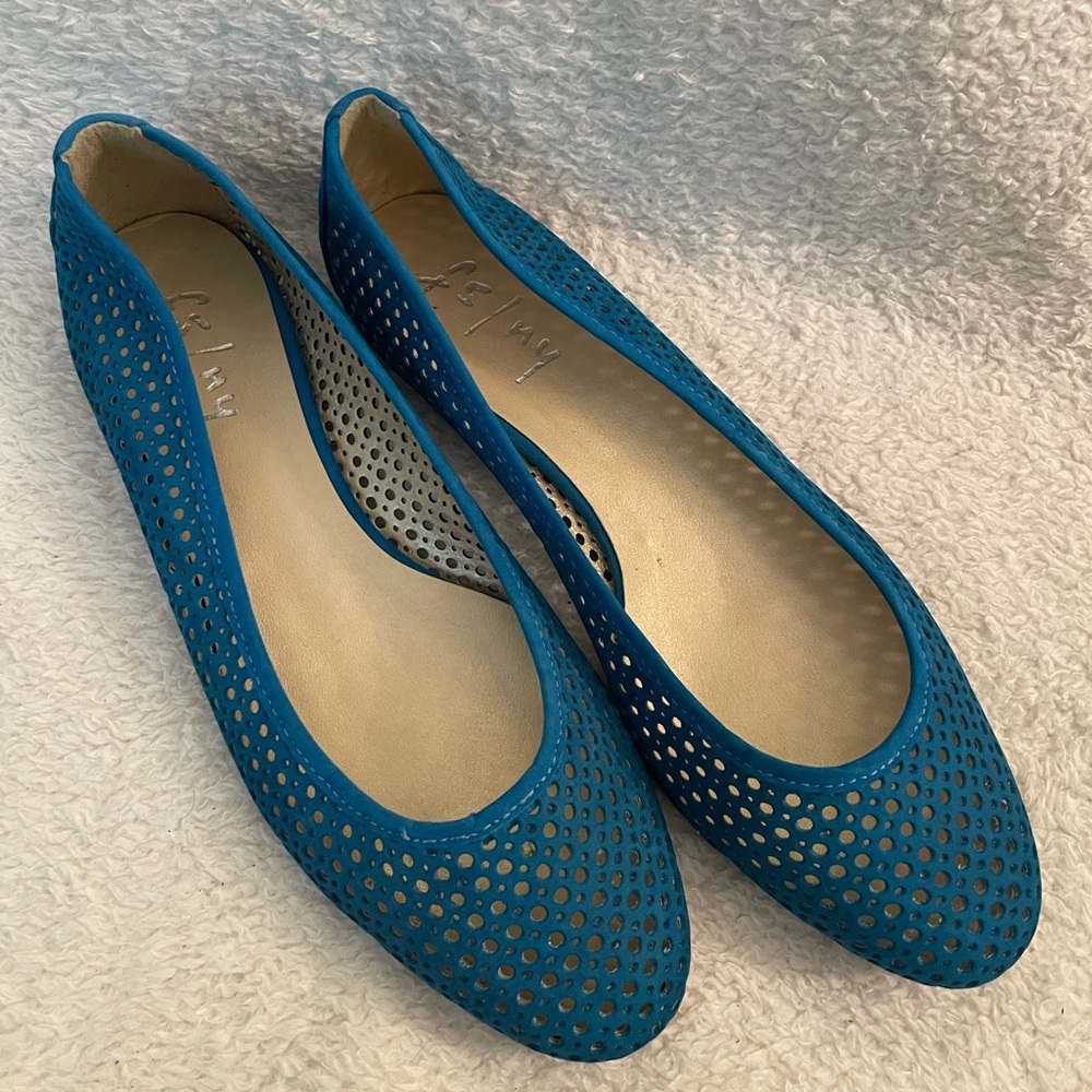 NEW French Sole FS/NY Blue Suede Ballet Flats Size 10.5